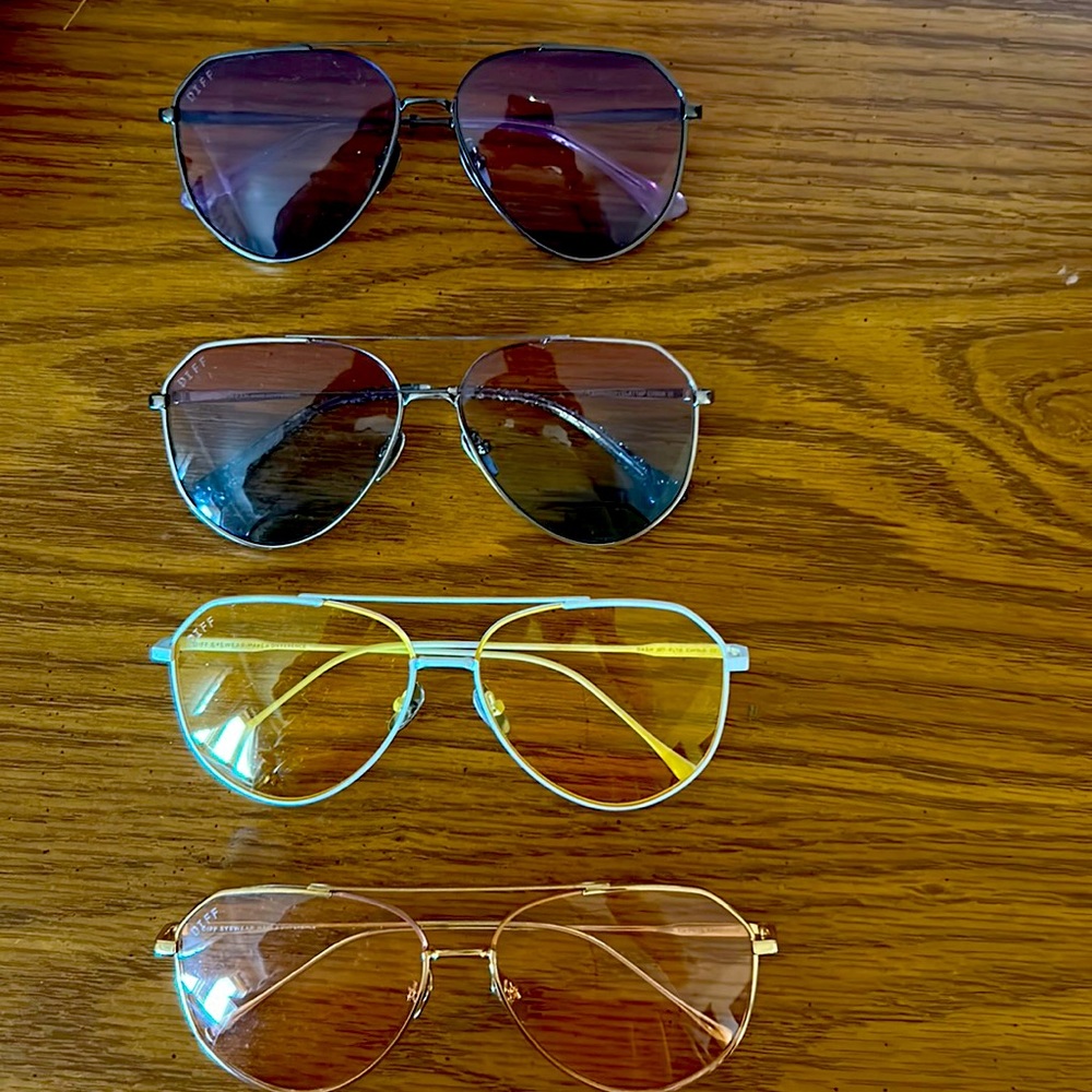 Diff Eyewear lot of 4 Dash Sunglasses